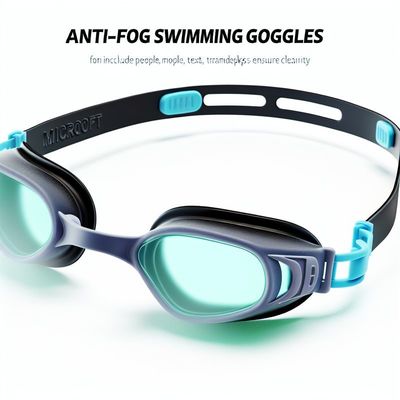 Anti Fog Swimming Goggles with Silicone Gasket & Adjustable Clips