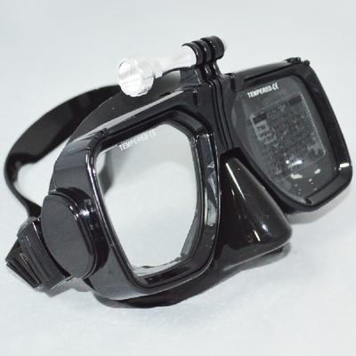 Scratch Resistant Black Diving Snorkel Mask Watertight OEM Acceptable