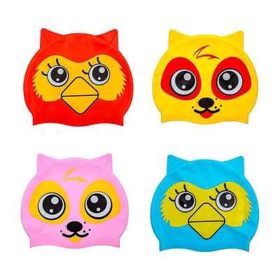 Smooth Touch Kids Cartoon Waterproof Swim Caps For Long Hair Short Hair