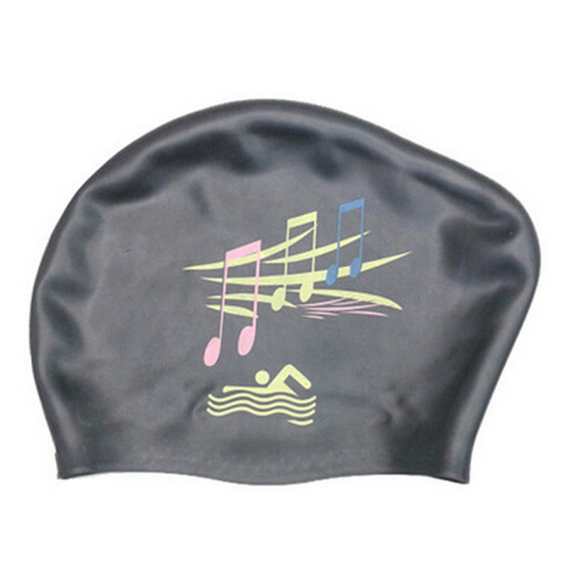 Watertight Silicone Swim Caps Cute Cartoon Pattern For Unisex Children